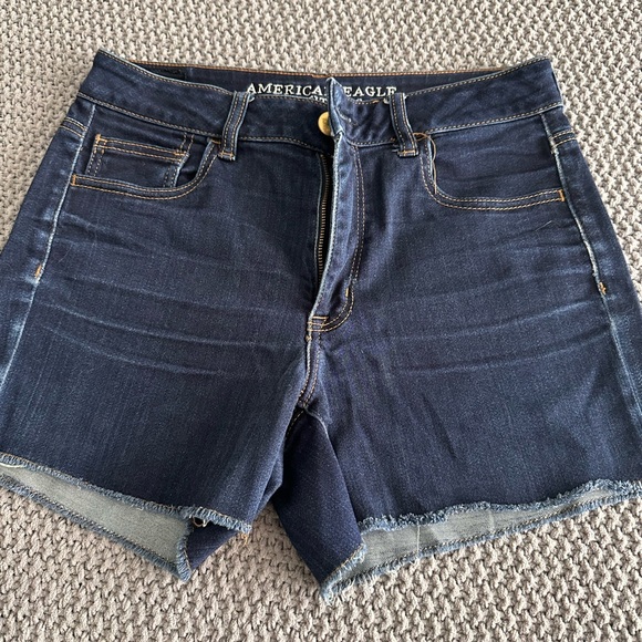American Eagle Outfitters Pants - American Eagle Outfitters Navy High-Rise Cutoff Denim Shorts
